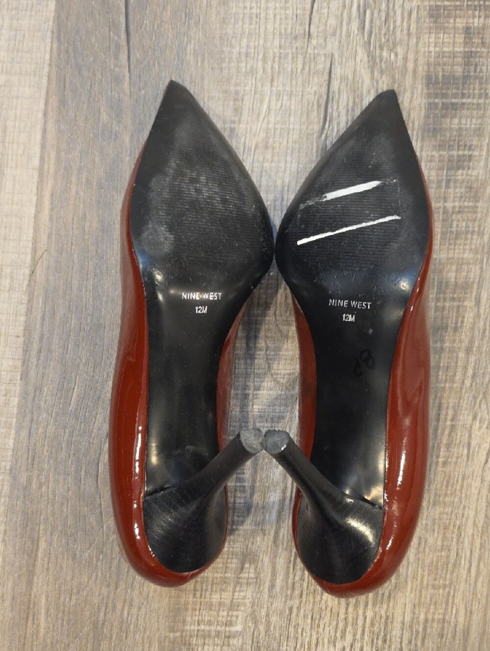 Nine West Women's Pointed Patent Pumps - Burgundy - Picture 5 of 8